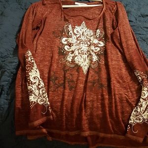 Long sleeve burn out tee